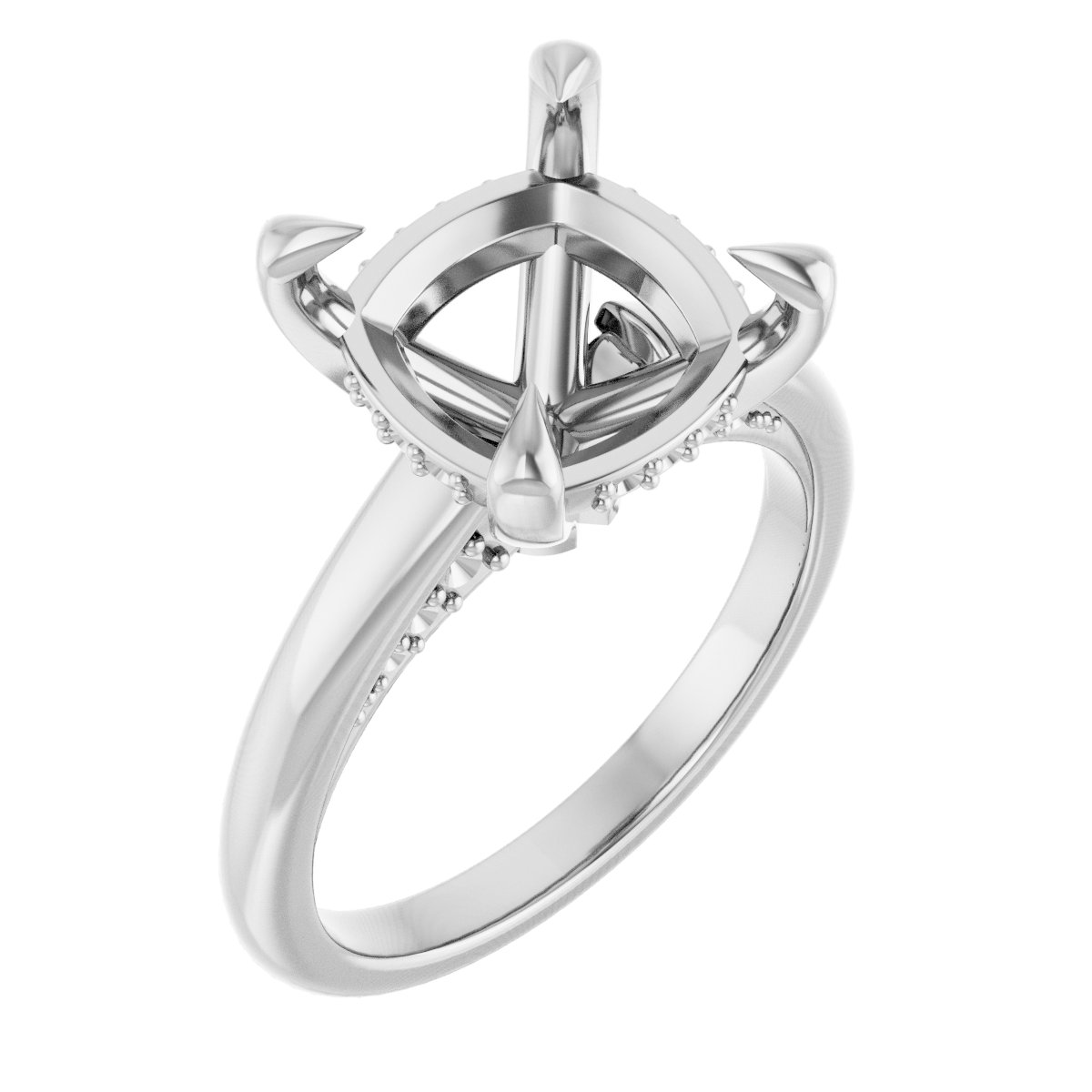 Claw-Prong Hidden Halo-Style Engagement Ring
