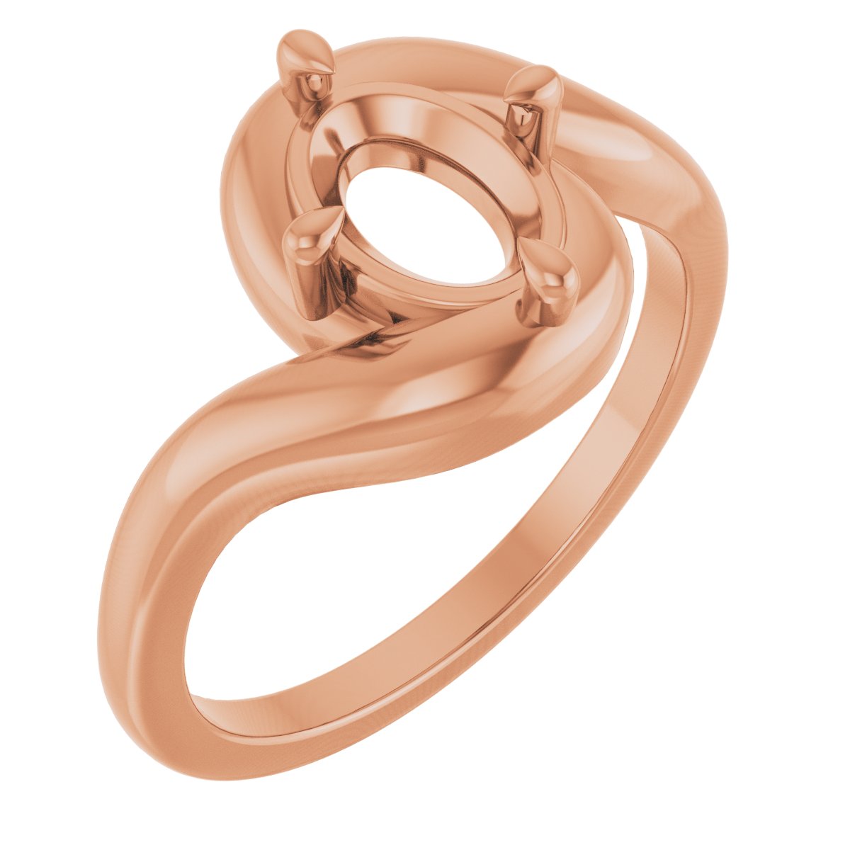 Claw-Prong Solitaire Bypass Engagement Ring