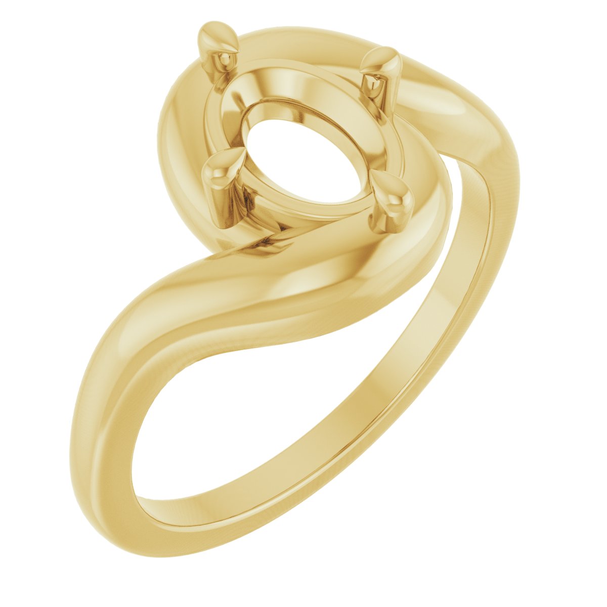 Claw-Prong Solitaire Bypass Engagement Ring