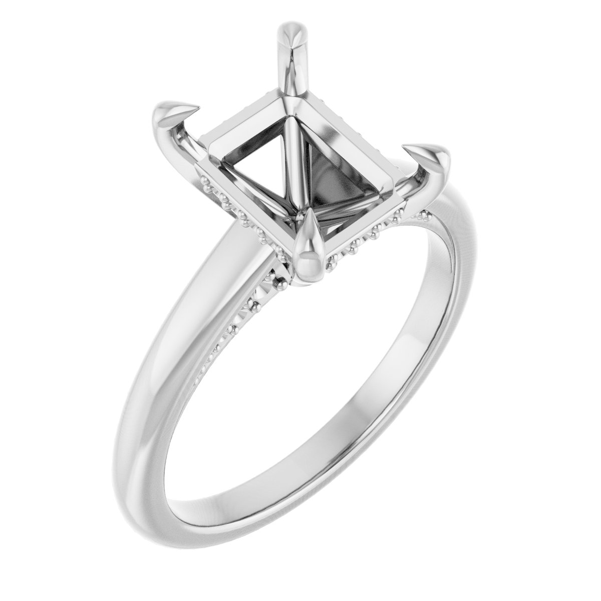 Claw-Prong Hidden Halo-Style Engagement Ring