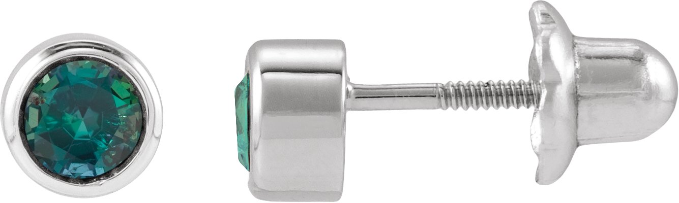 Bezel-Set Youth Earrings