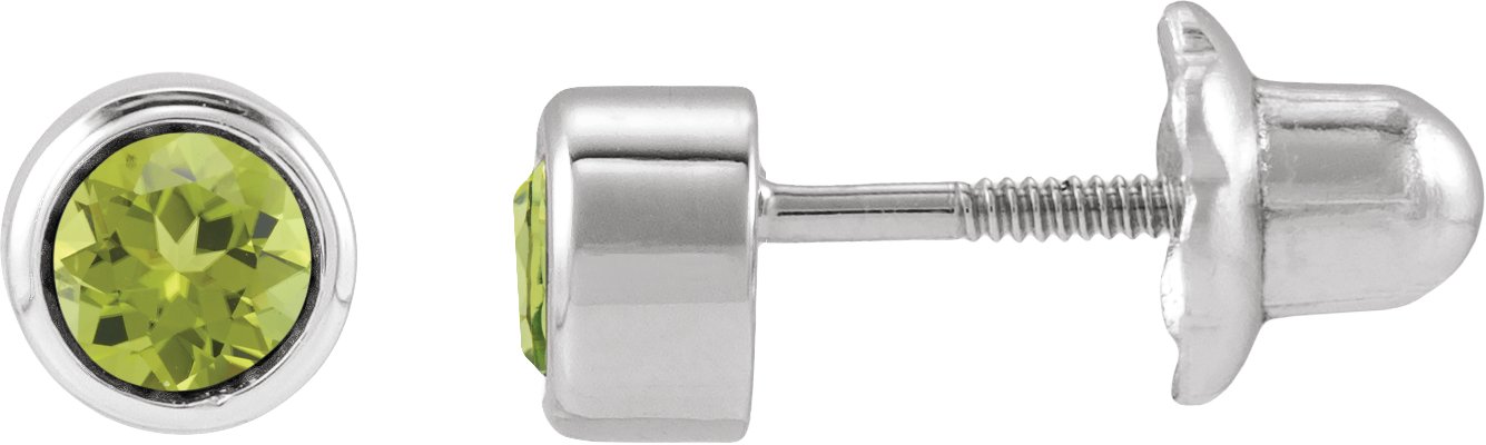 Bezel-Set Youth Earrings