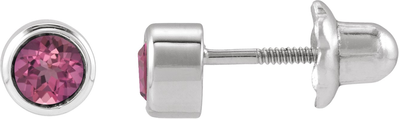 Bezel-Set Youth Earrings