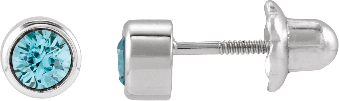 Bezel-Set Youth Earrings