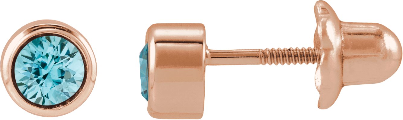 Bezel-Set Youth Earrings