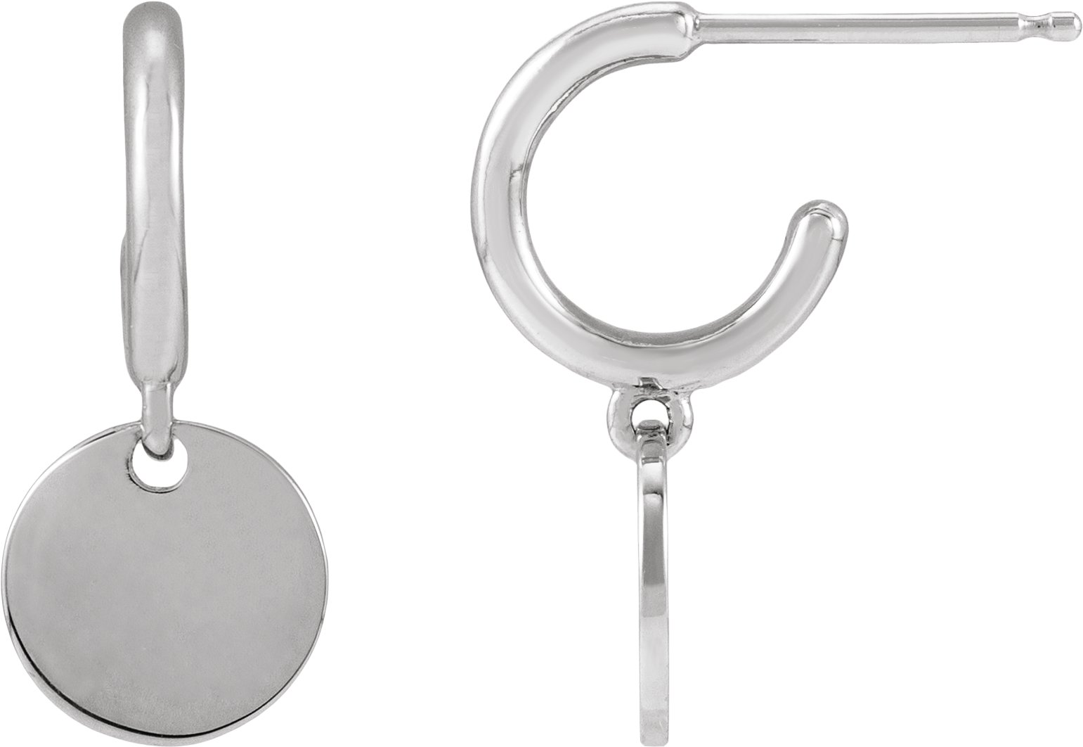Engravable Disc Hoop Earrings