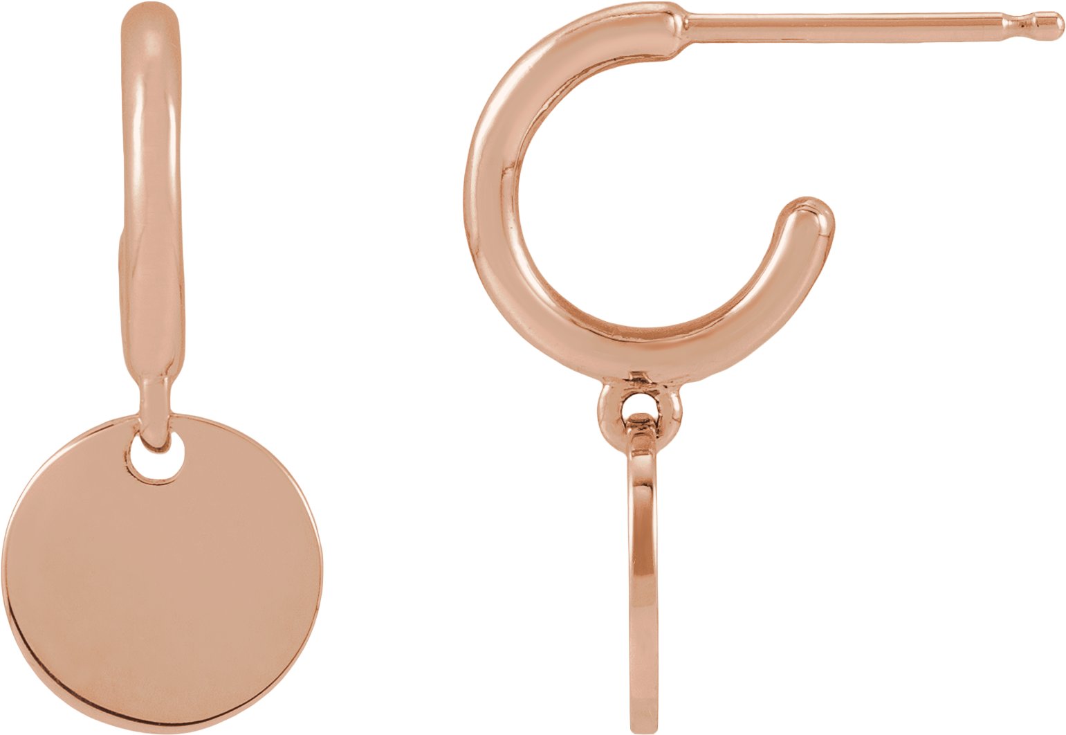 Engravable Disc Hoop Earrings