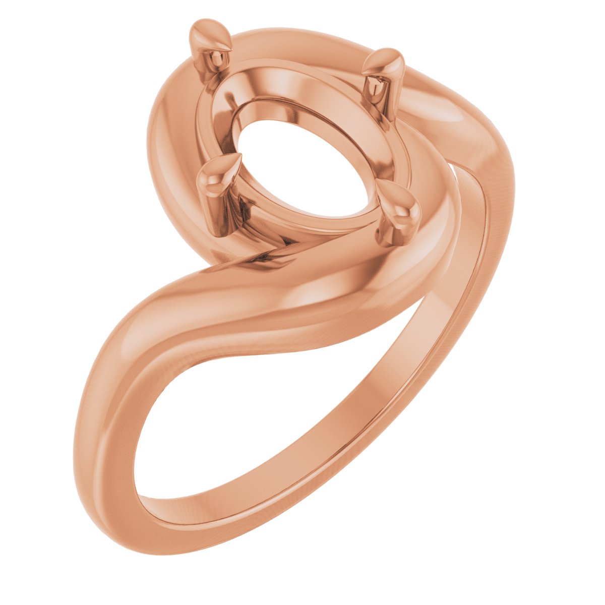 Claw-Prong Solitaire Bypass Engagement Ring