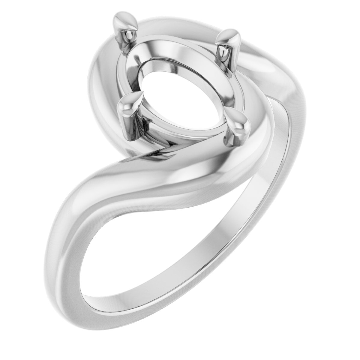 Claw-Prong Solitaire Bypass Engagement Ring