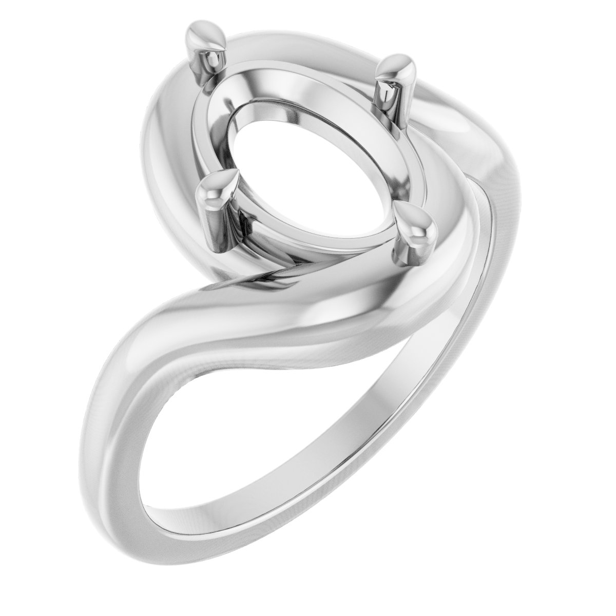Claw-Prong Solitaire Bypass Engagement Ring