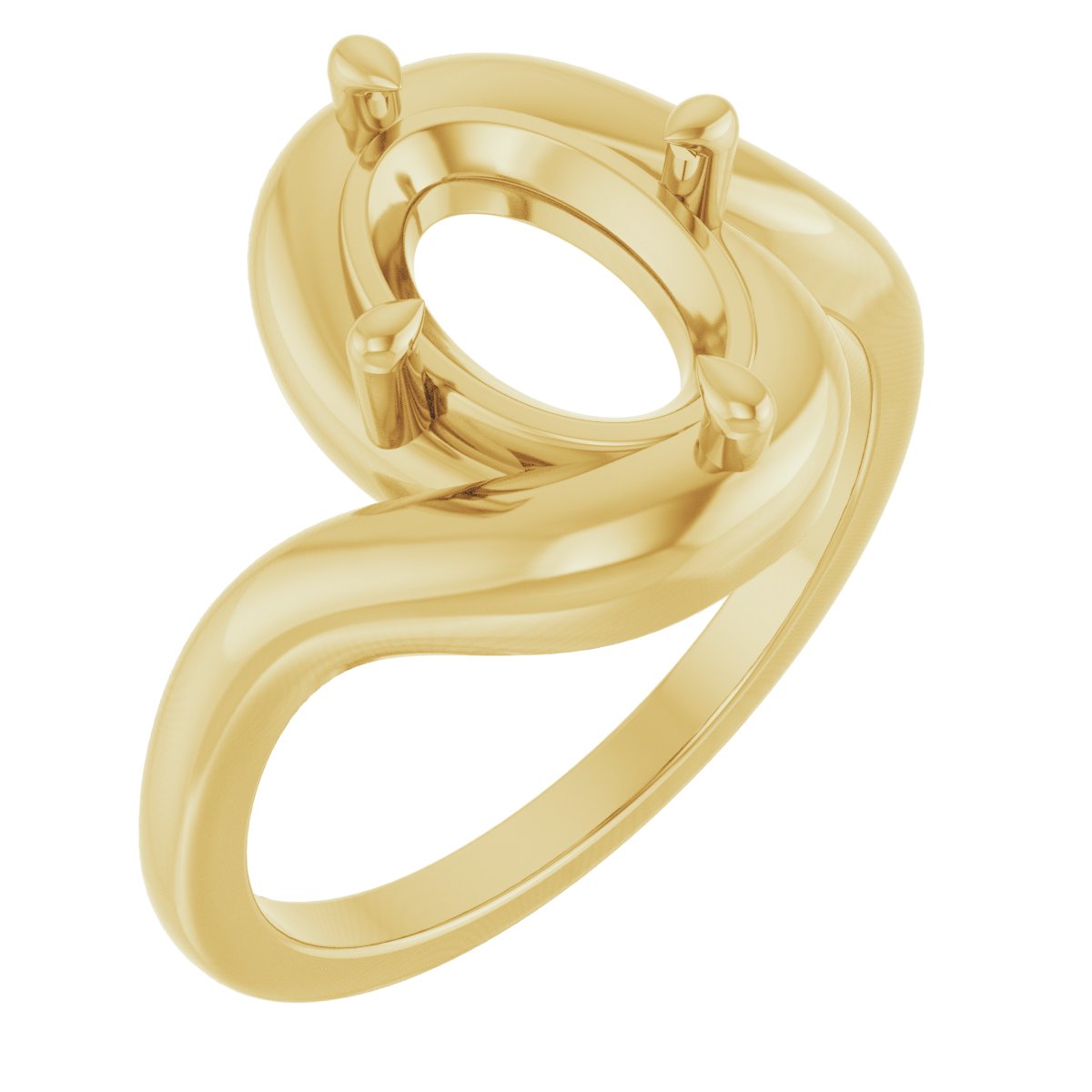 Claw-Prong Solitaire Bypass Engagement Ring