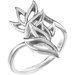 14K White Floral Freeform Ring 