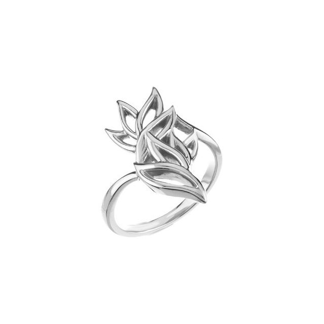 Sterling Silver Floral Freeform Ring 