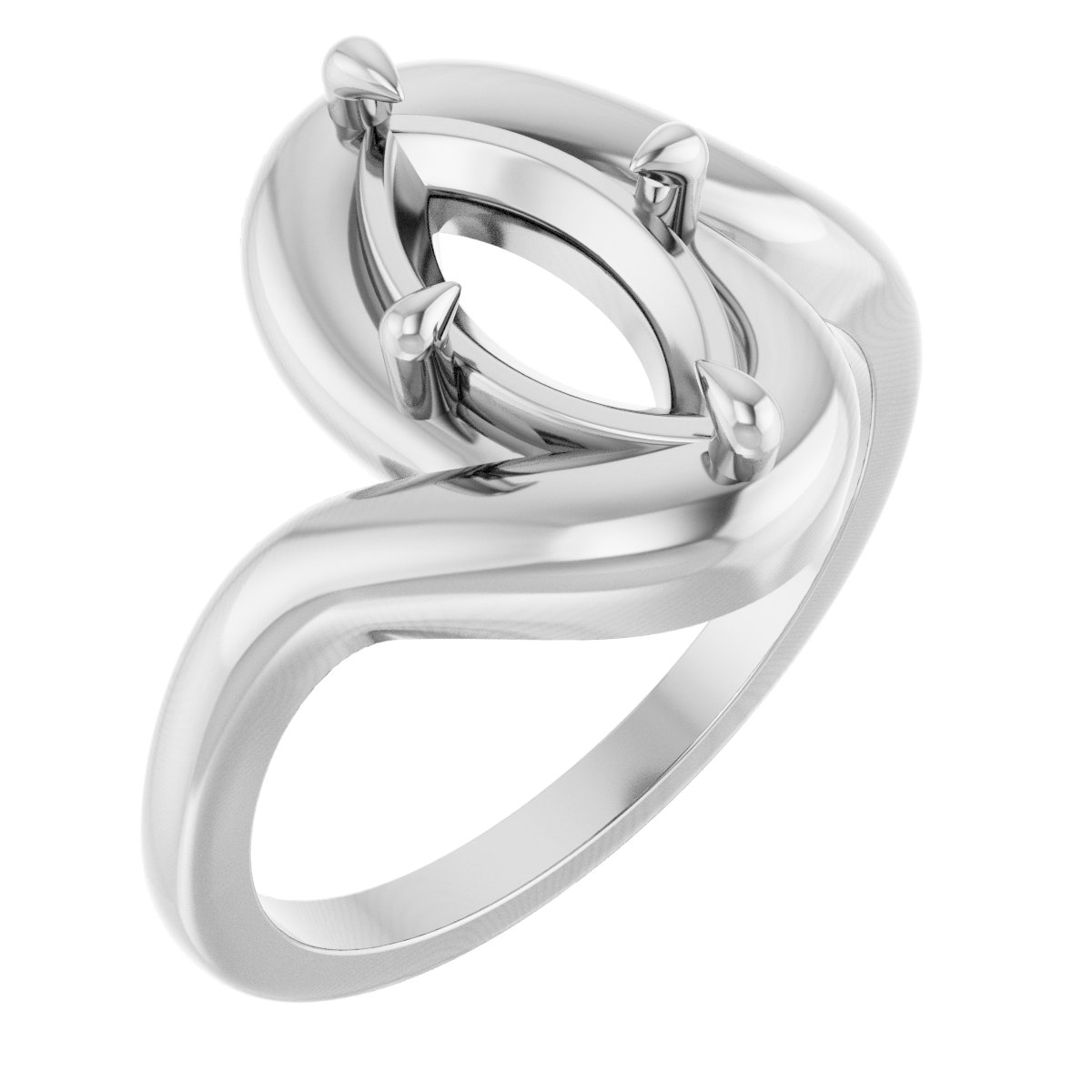 Claw-Prong Solitaire Bypass Engagement Ring