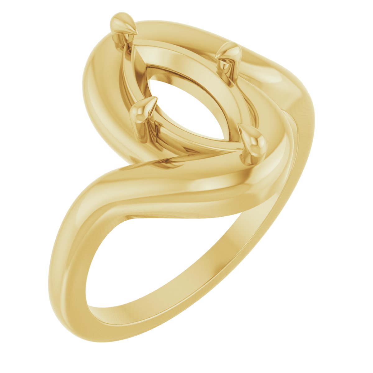 Claw-Prong Solitaire Bypass Engagement Ring