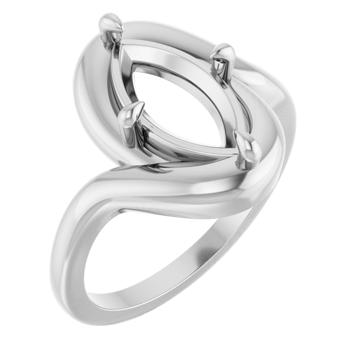 Claw-Prong Solitaire Bypass Engagement Ring