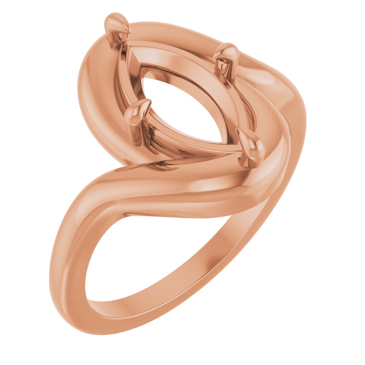 Claw-Prong Solitaire Bypass Engagement Ring