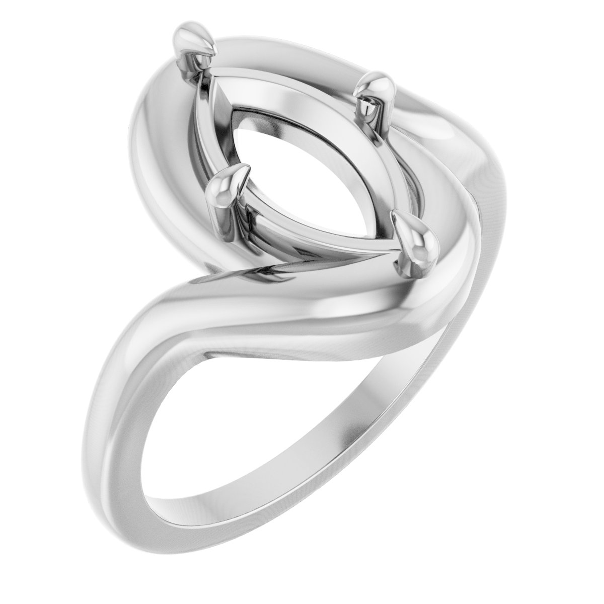 Claw-Prong Solitaire Bypass Engagement Ring