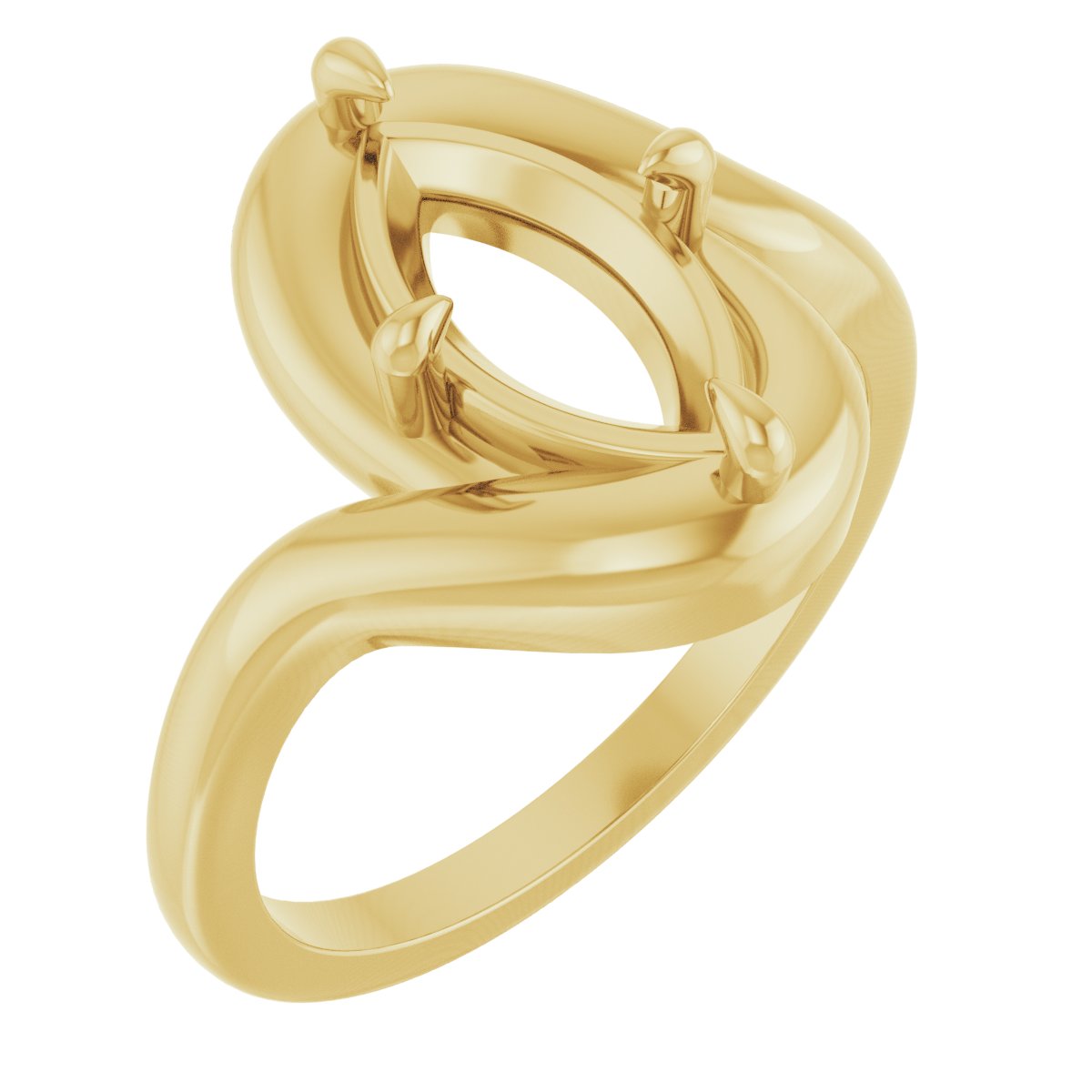 Claw-Prong Solitaire Bypass Engagement Ring