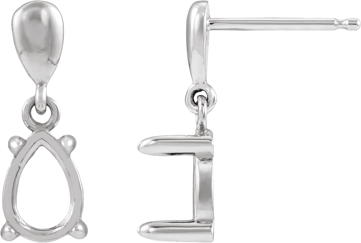 Pear 4-Prong Claw Drop Earrings