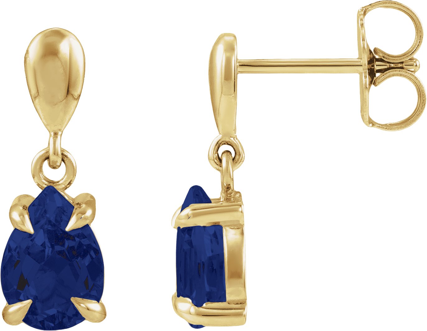Pear 4-Prong Claw Drop Earrings