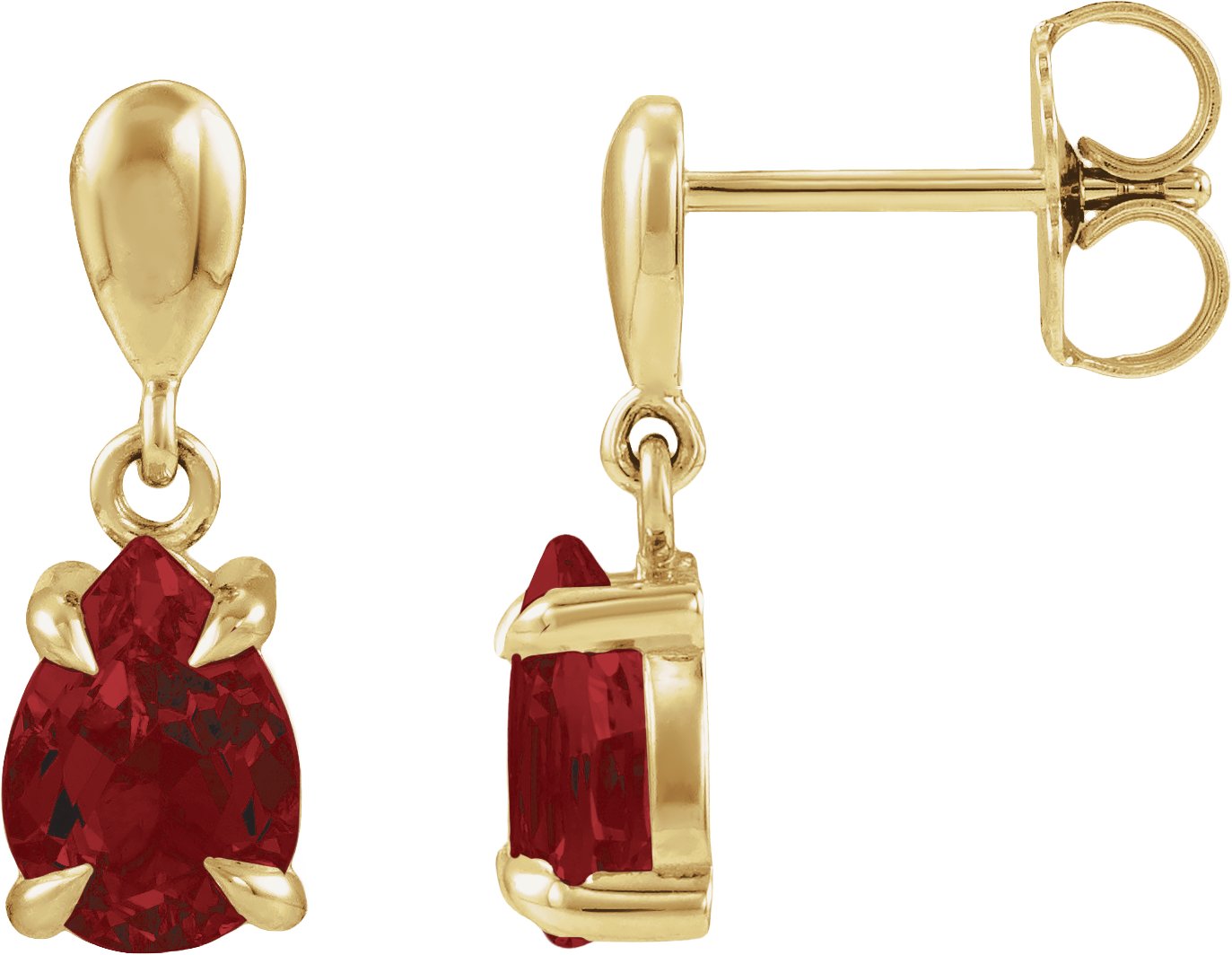 Pear 4-Prong Claw Drop Earrings