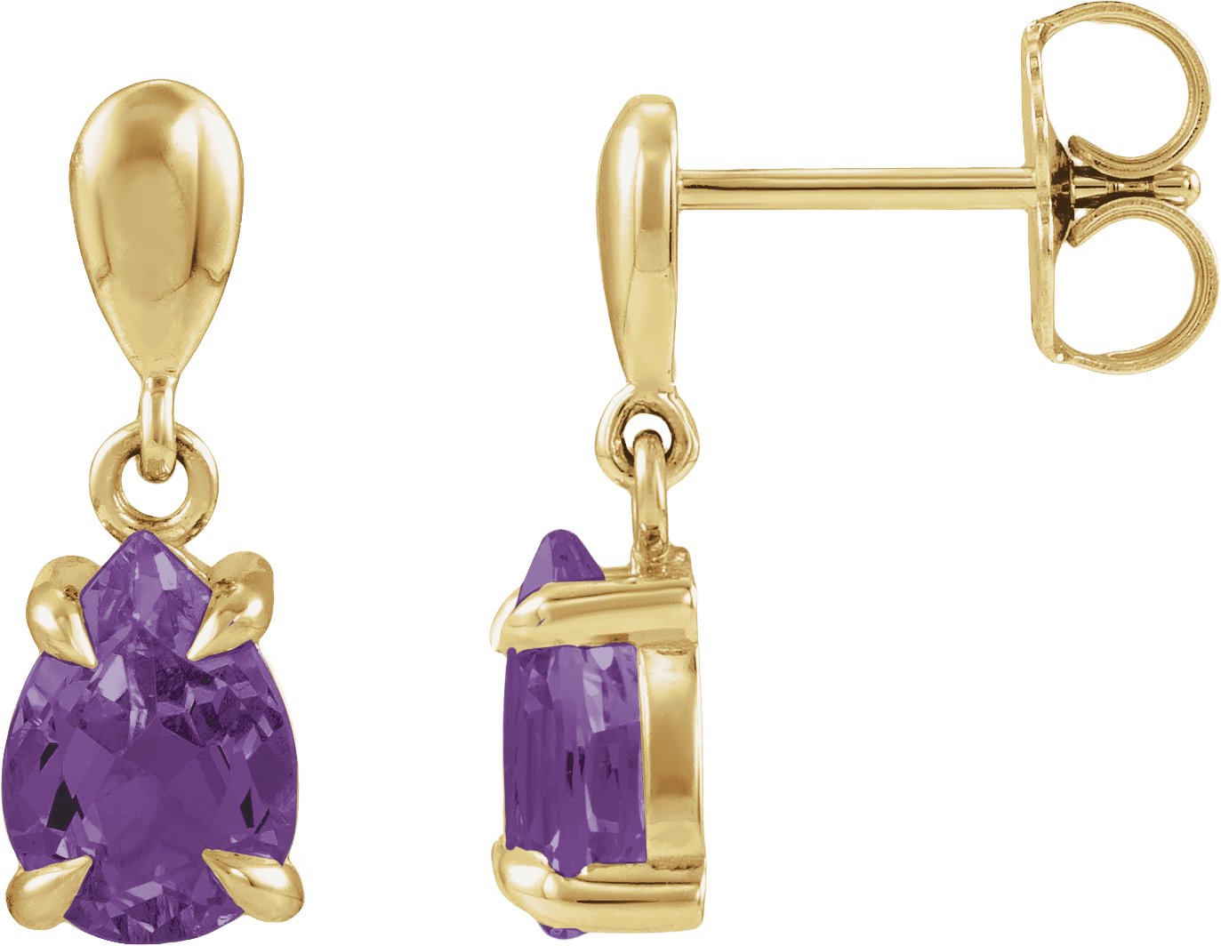 Pear 4-Prong Claw Drop Earrings