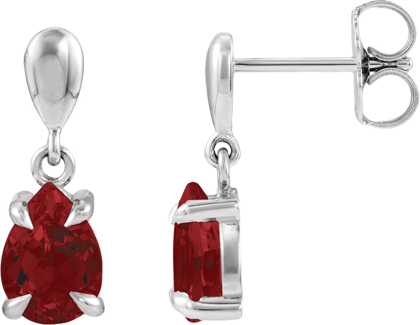 Pear 4-Prong Claw Drop Earrings