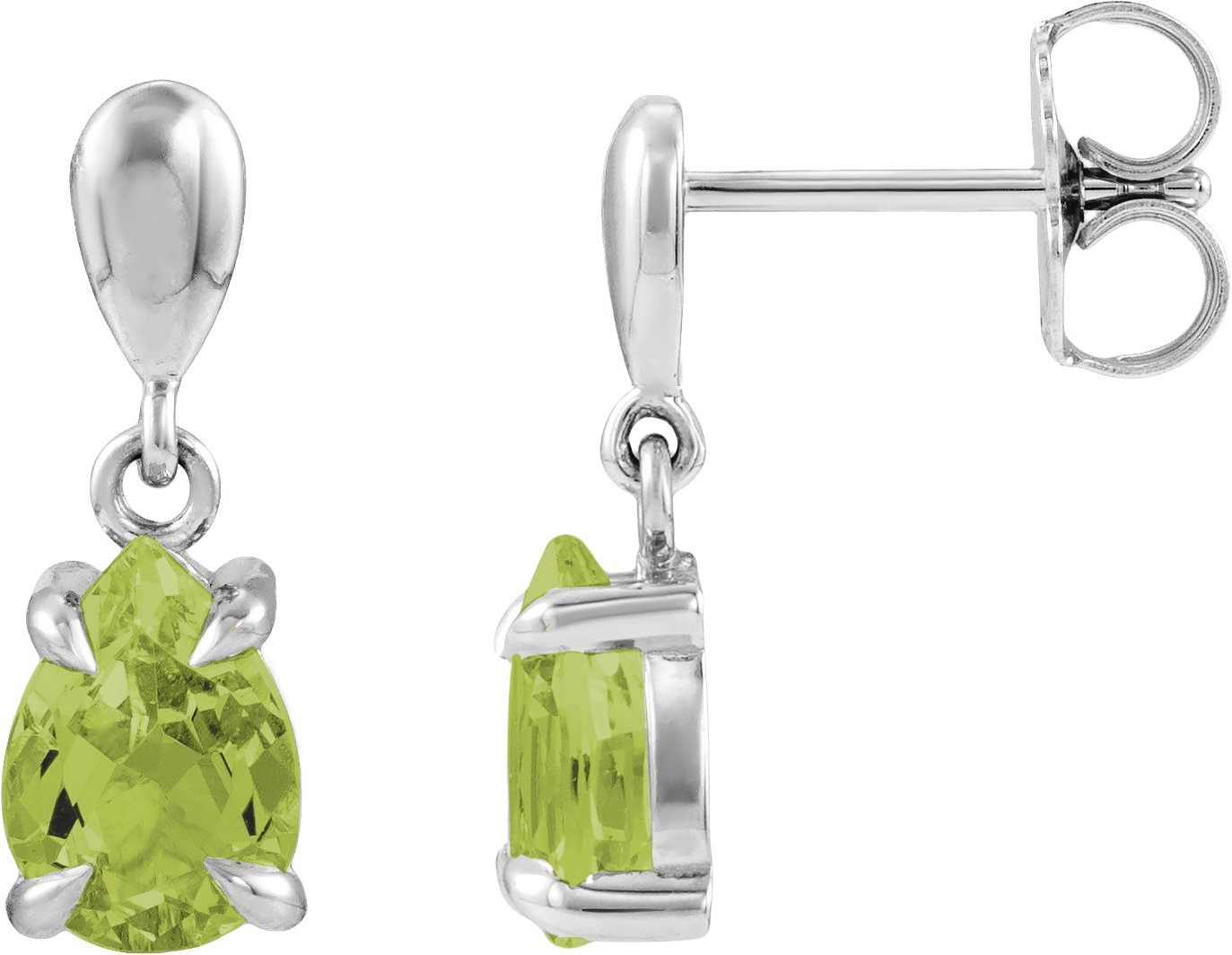Pear 4-Prong Claw Drop Earrings