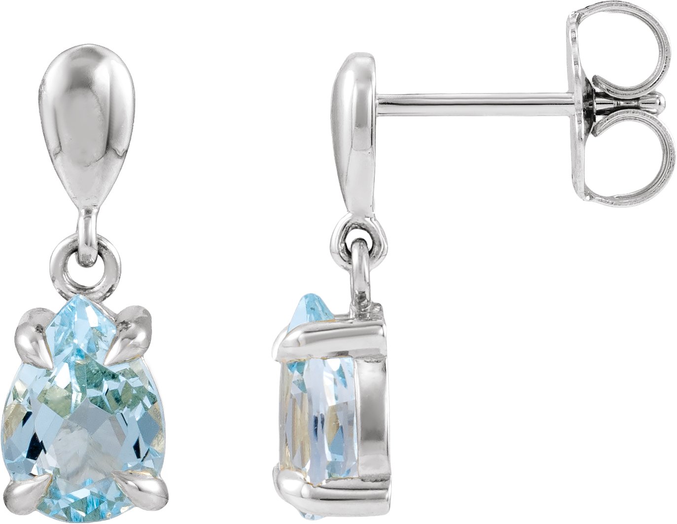 Pear 4-Prong Claw Drop Earrings