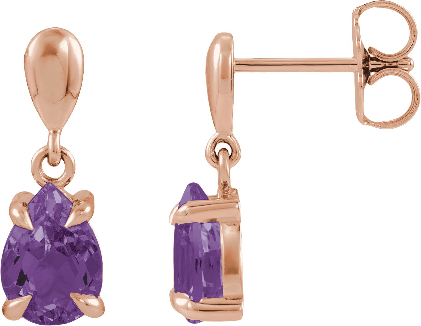 Pear 4-Prong Claw Drop Earrings