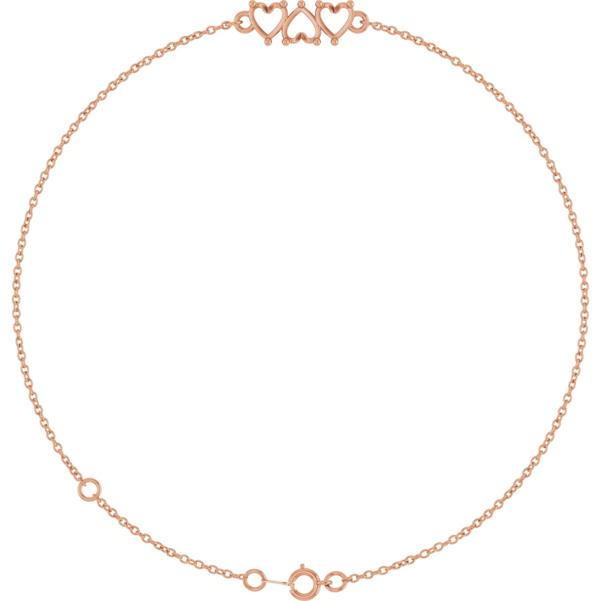 Heart 3-Stone Family Heart 6 1/2-7 1/2" Bracelet Mounting