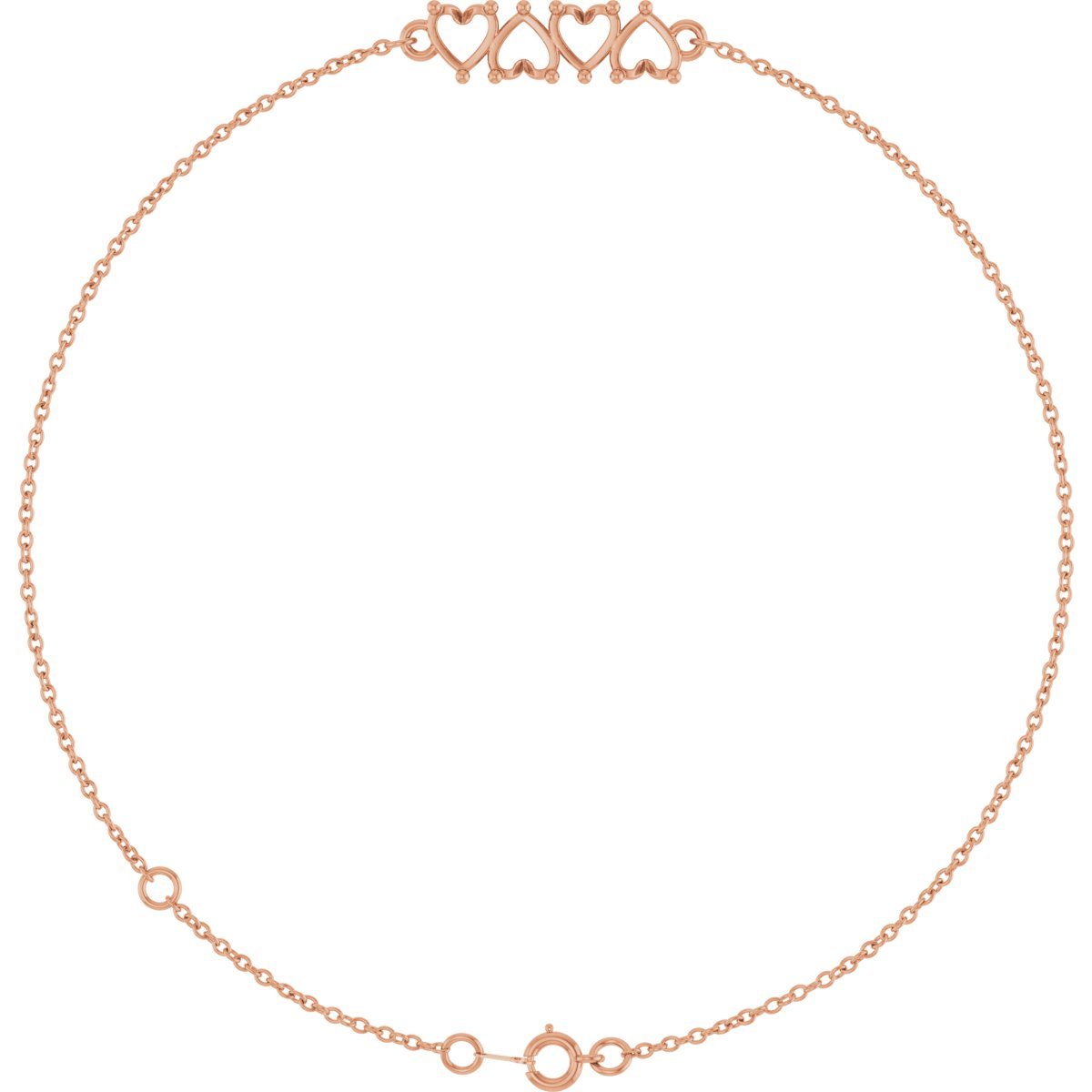 Heart 4-Stone Family Heart 6 1/2-7 1/2" Bracelet Mounting