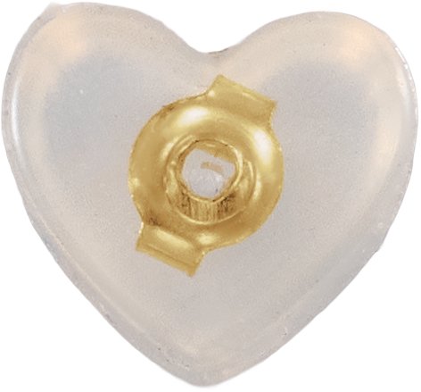 5.8 mm OD Silicone Heart Threaded Earring Back