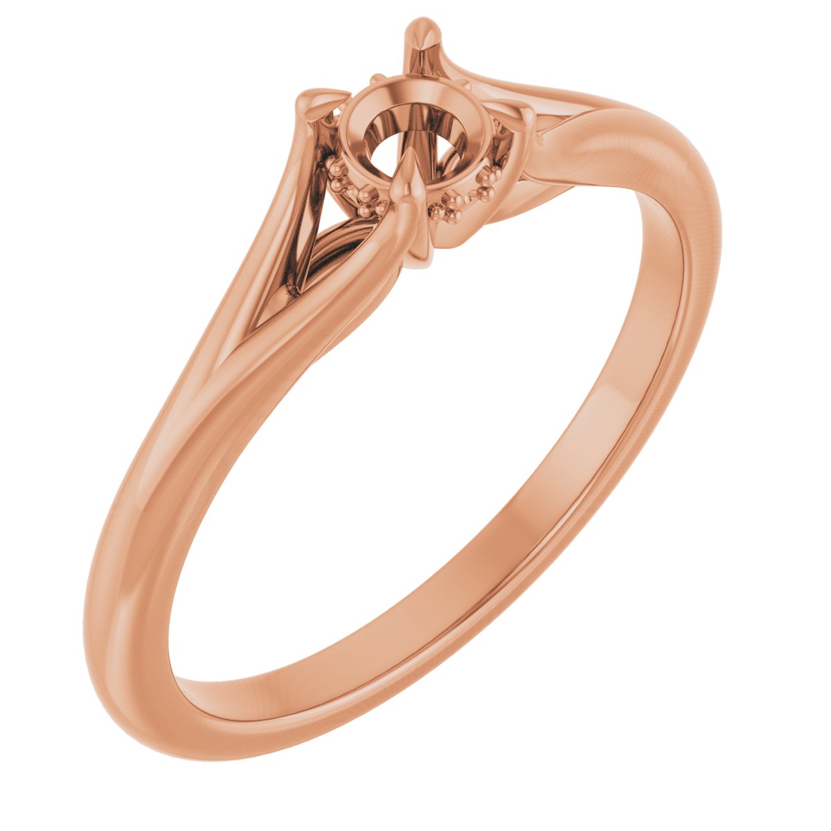 Claw-Prong Hidden Halo-Style Engagement Ring