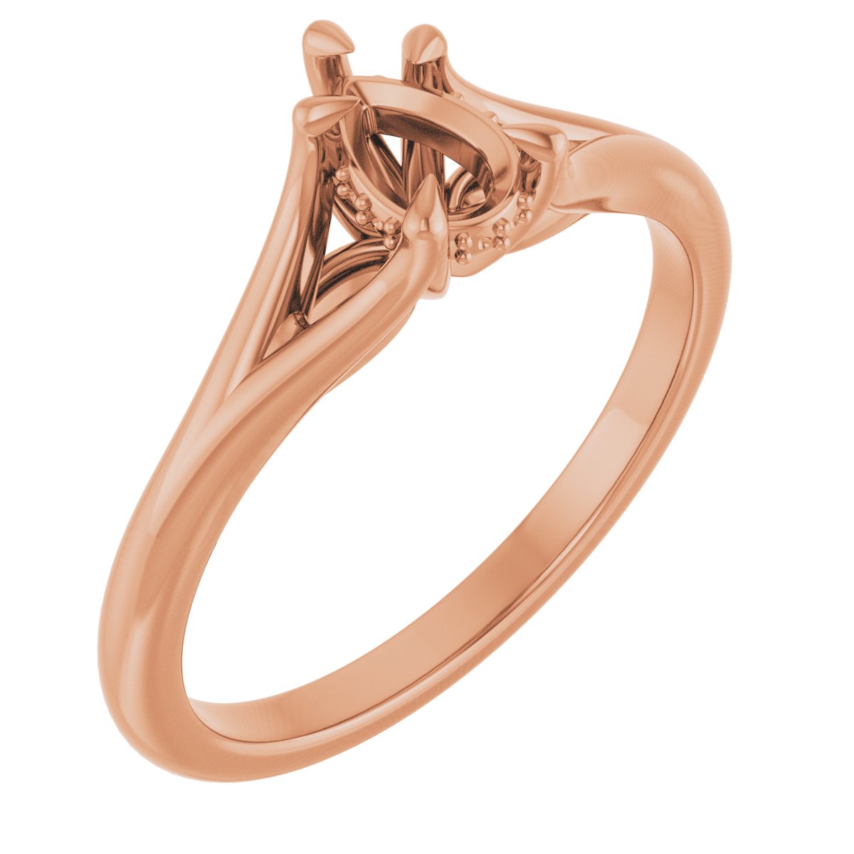 Claw-Prong Hidden Halo-Style Engagement Ring