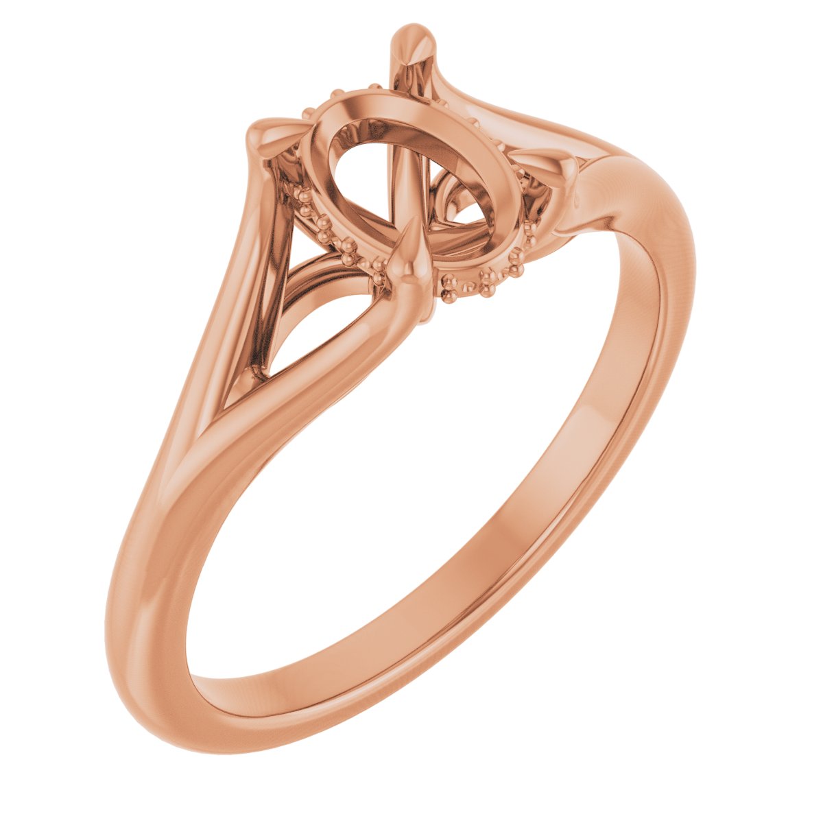 Claw-Prong Hidden Halo-Style Engagement Ring