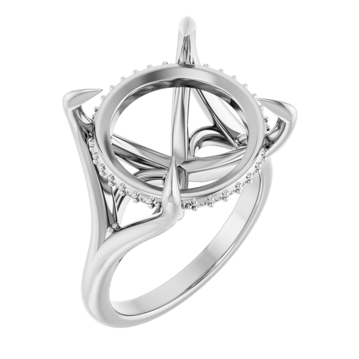Claw-Prong Hidden Halo-Style Engagement Ring
