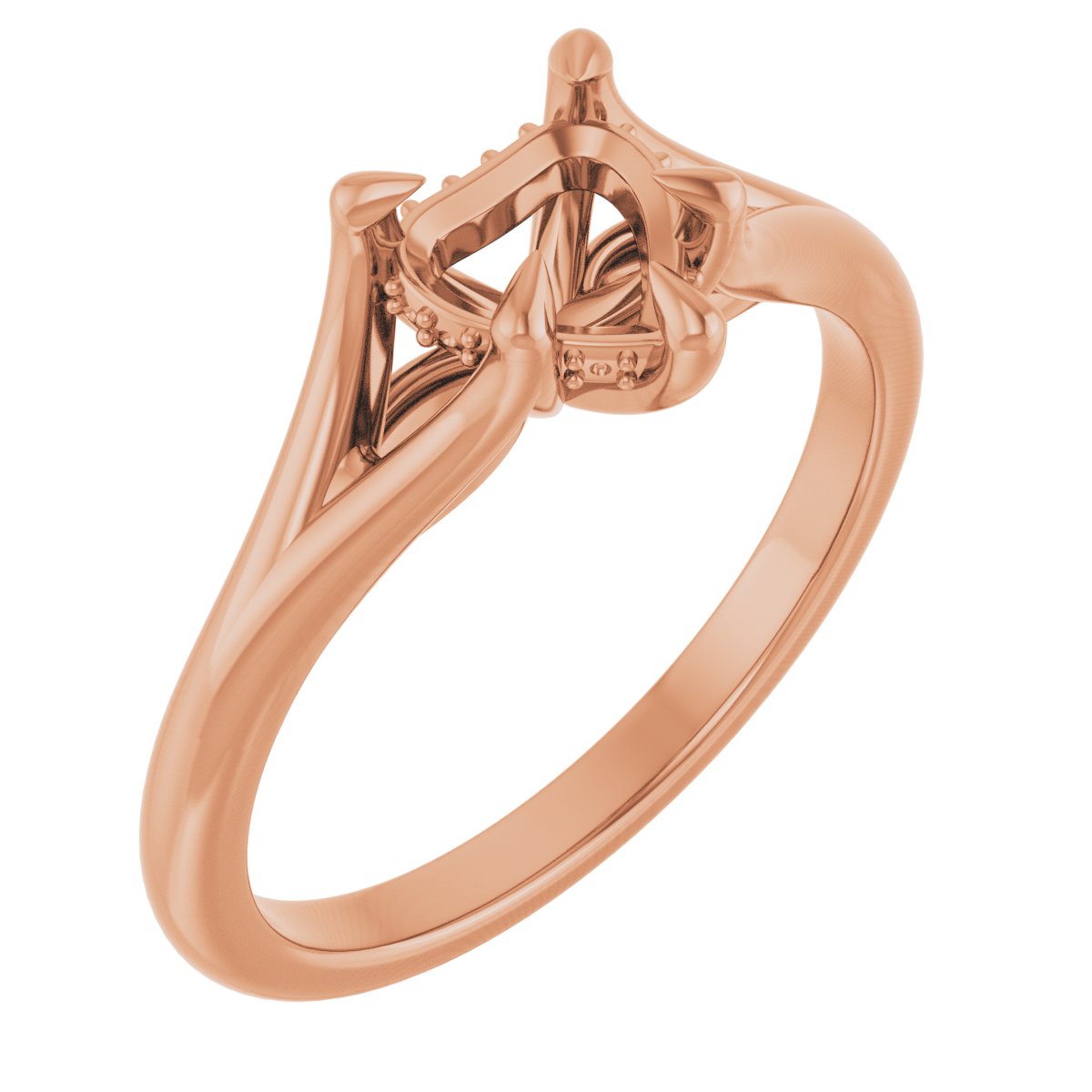 Claw-Prong Hidden Halo-Style Engagement Ring