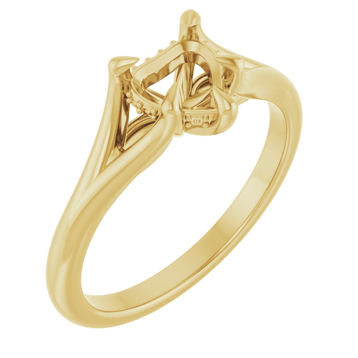 Claw-Prong Hidden Halo-Style Engagement Ring