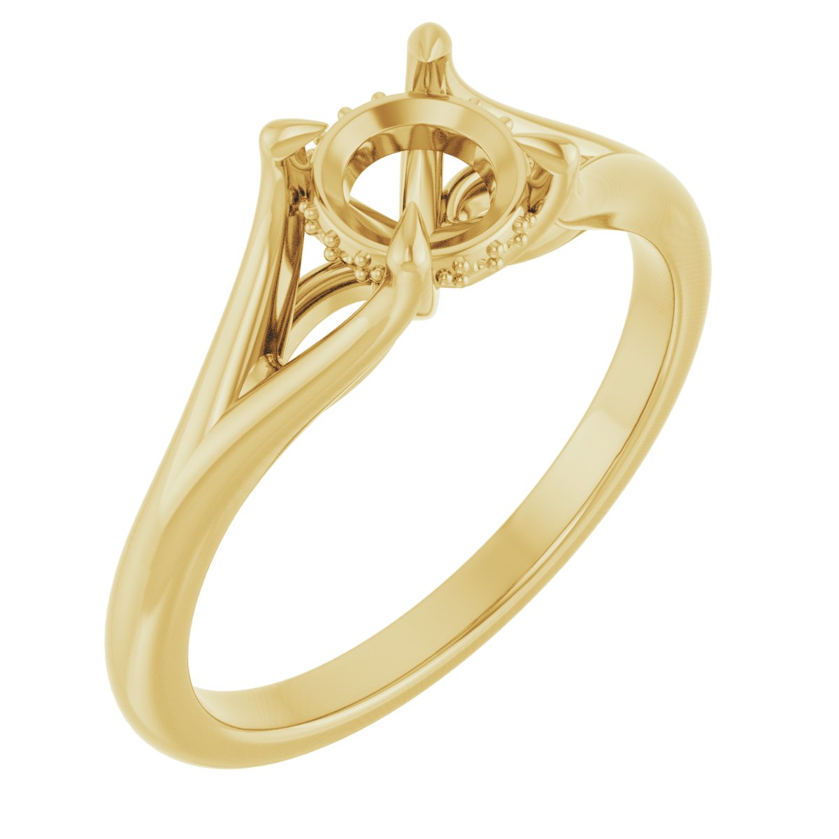 Claw-Prong Hidden Halo-Style Engagement Ring