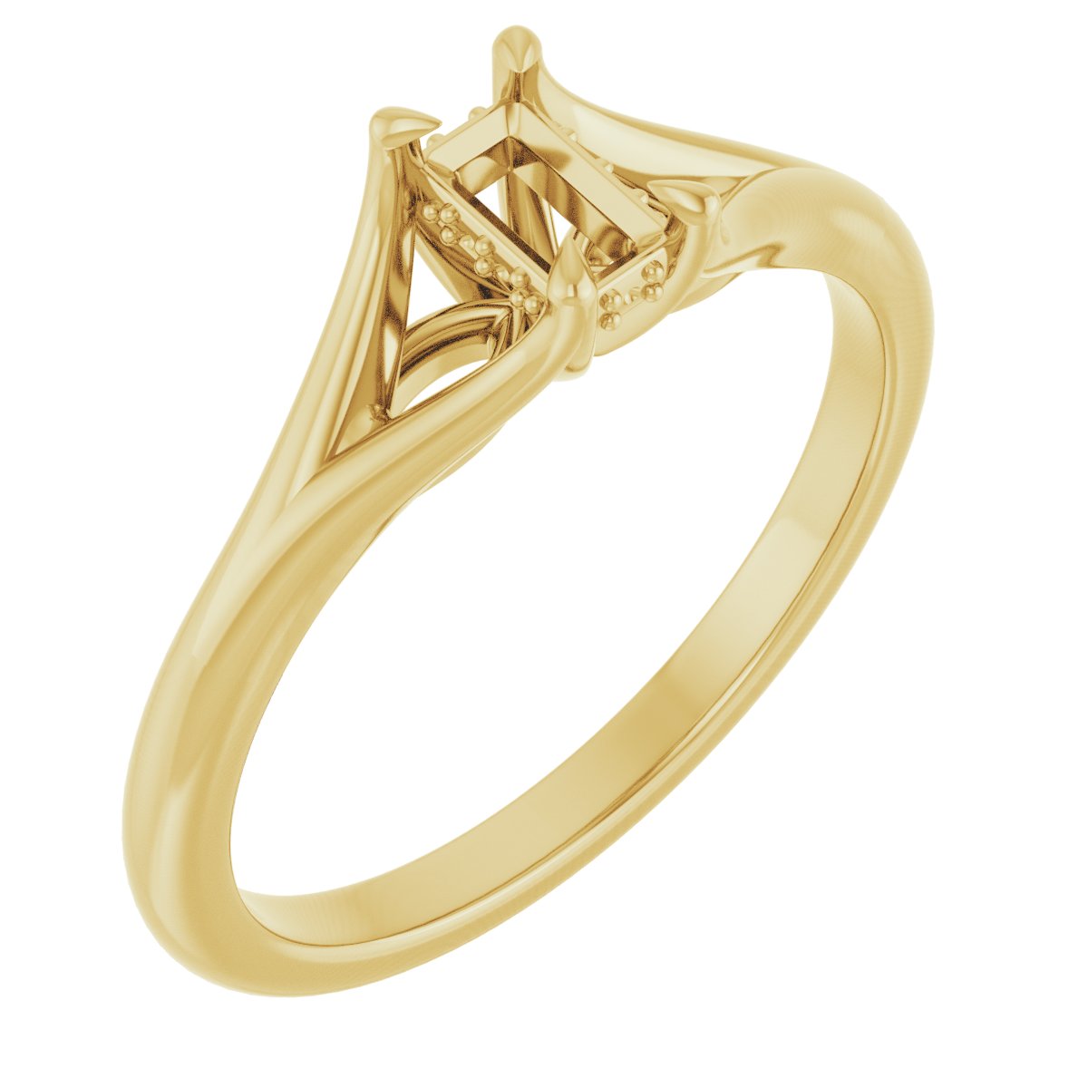 Claw-Prong Hidden Halo-Style Engagement Ring