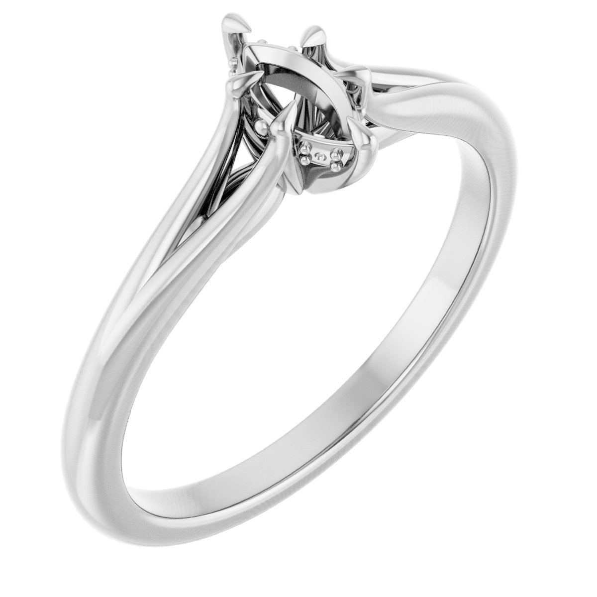 Claw-Prong Hidden Halo-Style Engagement Ring