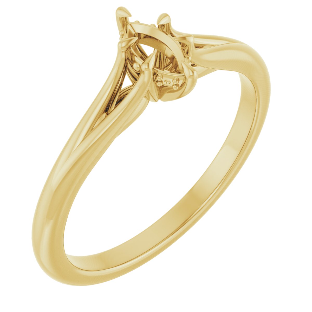 Claw-Prong Hidden Halo-Style Engagement Ring