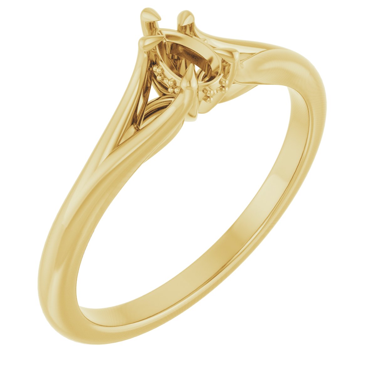 Claw-Prong Hidden Halo-Style Engagement Ring