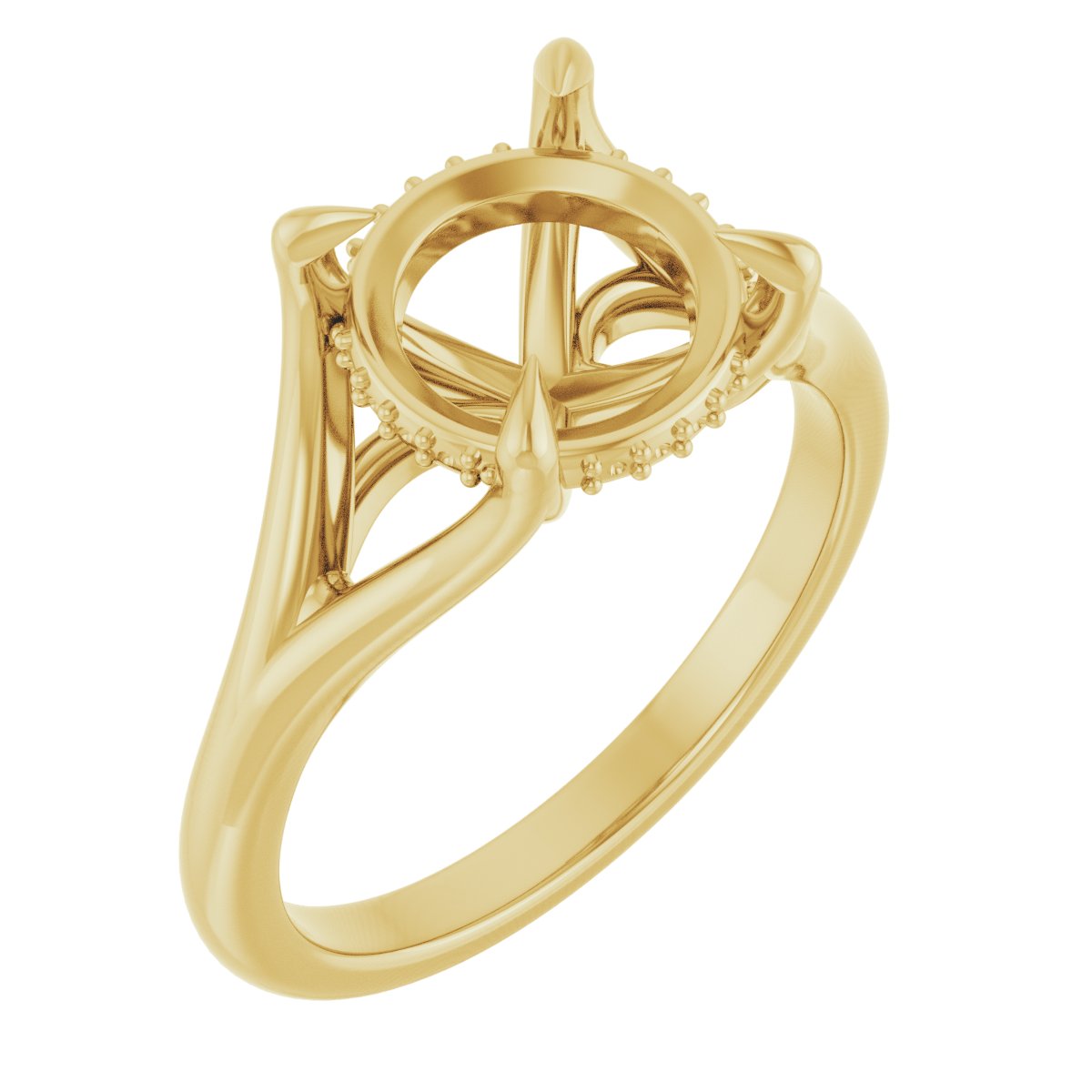 Claw-Prong Hidden Halo-Style Engagement Ring