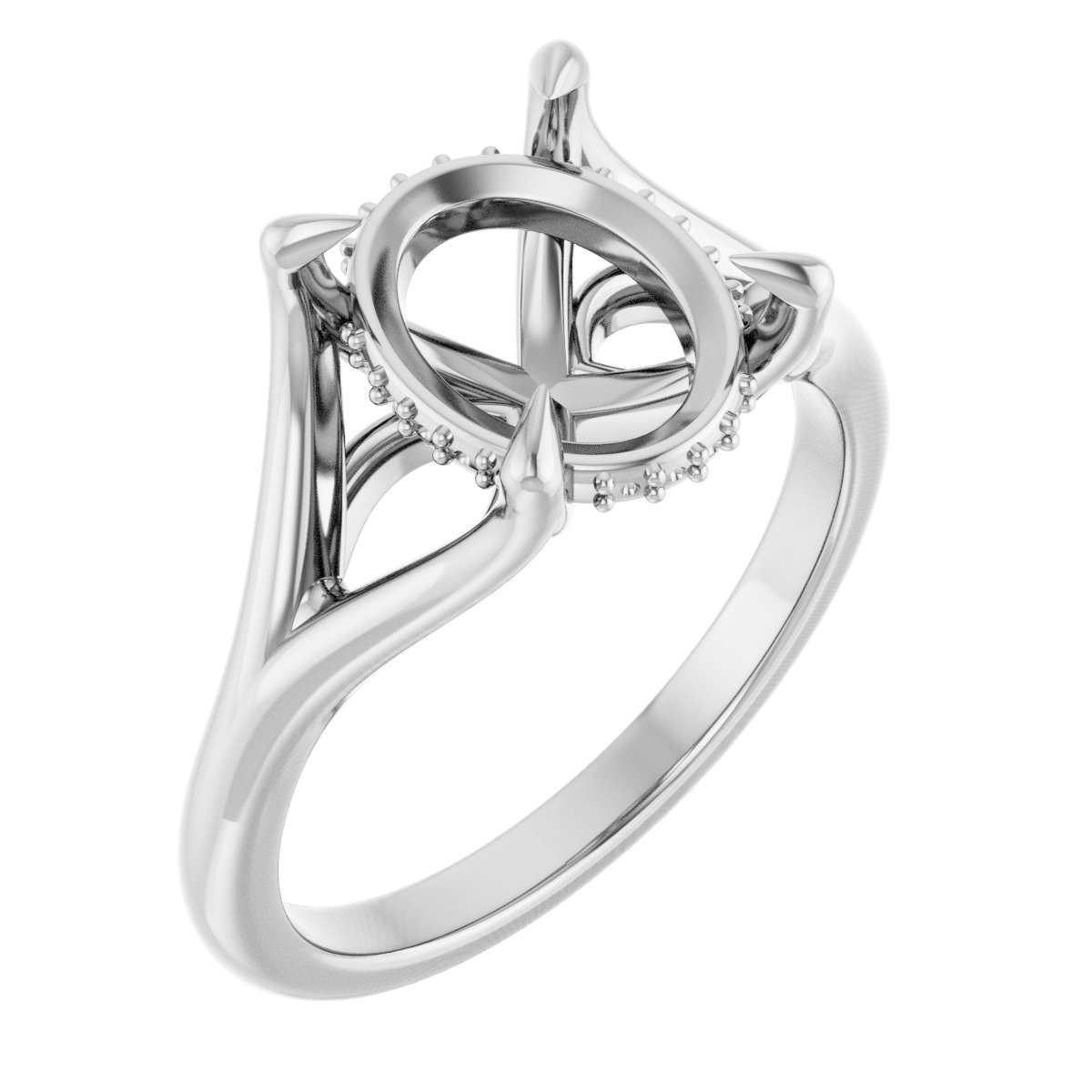 Claw-Prong Hidden Halo-Style Engagement Ring