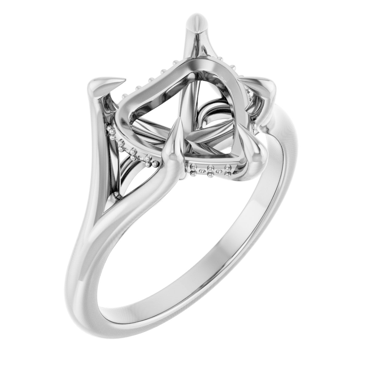 Claw-Prong Hidden Halo-Style Engagement Ring