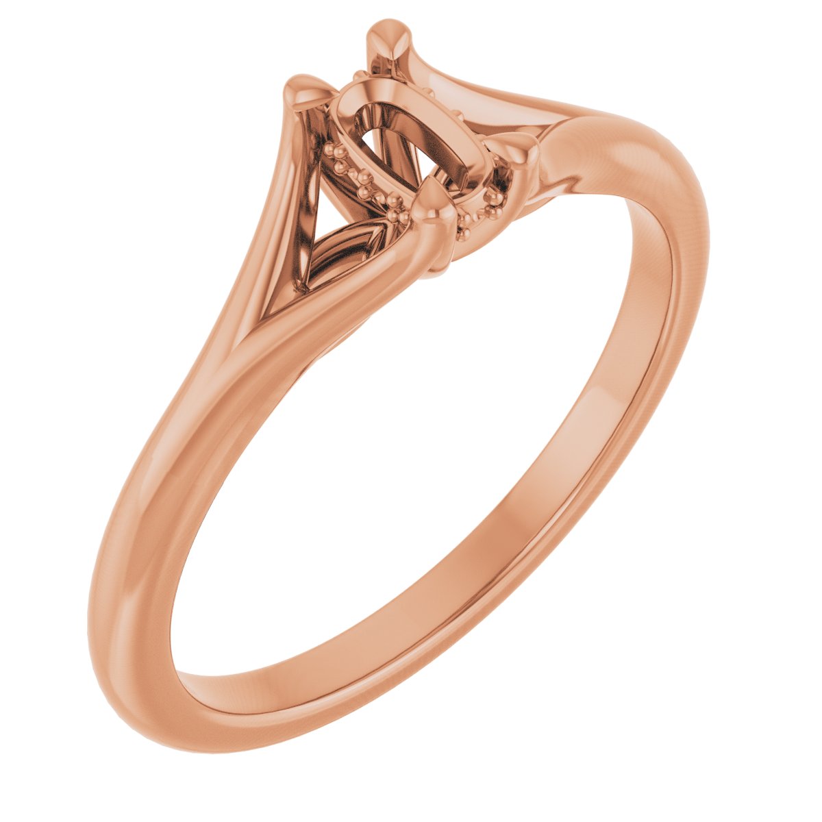 Claw-Prong Hidden Halo-Style Engagement Ring