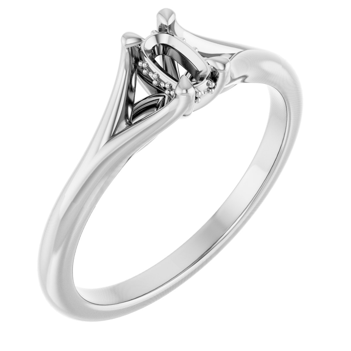 Claw-Prong Hidden Halo-Style Engagement Ring